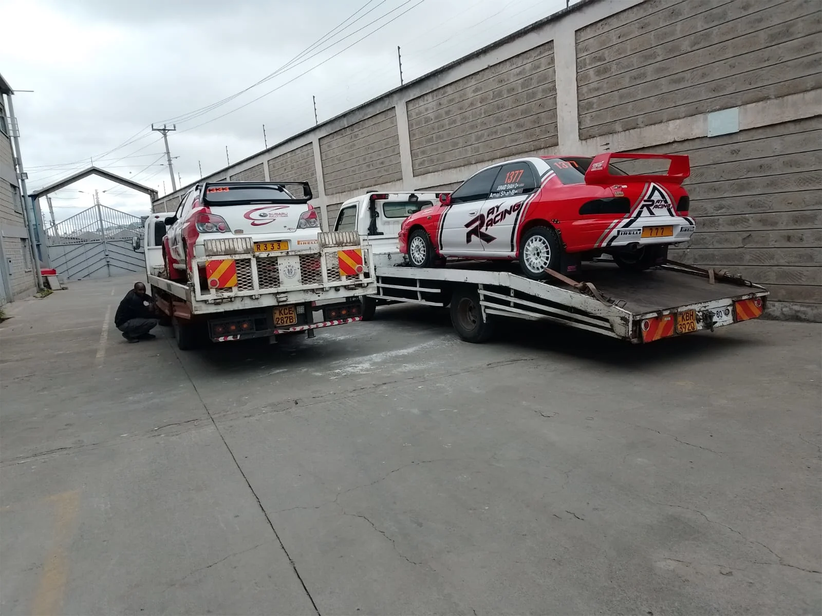 Towing truck in action